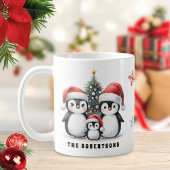 Funny Penguins Familienname Weihnachten Kaffeetasse
