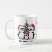 Funny Penguins Familienname Weihnachten Kaffeetasse (Links)