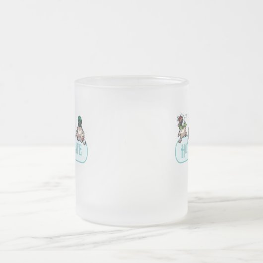 Funny Penguins Hot Chocolate Snowballing Cartoon Mattglastasse (Mittel)