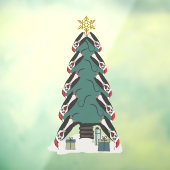 Funny Penguins Weihnachtsbaum Fensteraufkleber (Blatt 3)