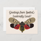 Funny Pennsylvania Gepunktet Lanternfly Custom Postkarte (Vorne/Hinten)
