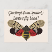 Funny Pennsylvania Gepunktet Lanternfly Custom Postkarte (Vorderseite)