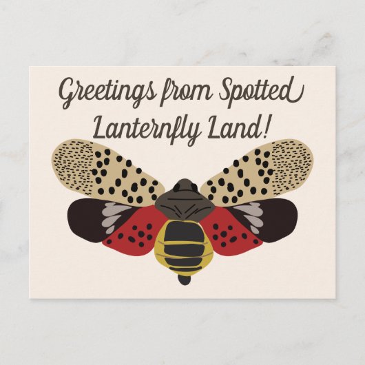Funny Pennsylvania Gepunktet Lanternfly Custom Postkarte (Vorderseite)
