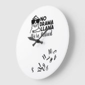 Funny Pension Clock No Drama Llama Personalisiert Große Wanduhr (Winkel)