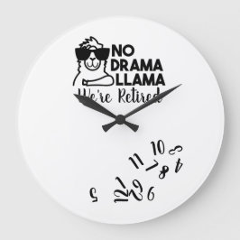 Funny Pension Clock No Drama Llama Personalisiert Große Wanduhr