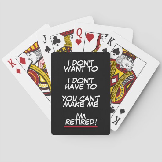 Funny pensionierte Geschenke Spielkarten für den R (Rückseite)