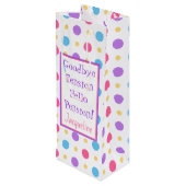 Funny Pensiontion Hallo Pensionsquote farbenfroh Geschenktüte Für Weinflaschen (Rückseite Schrägansicht)