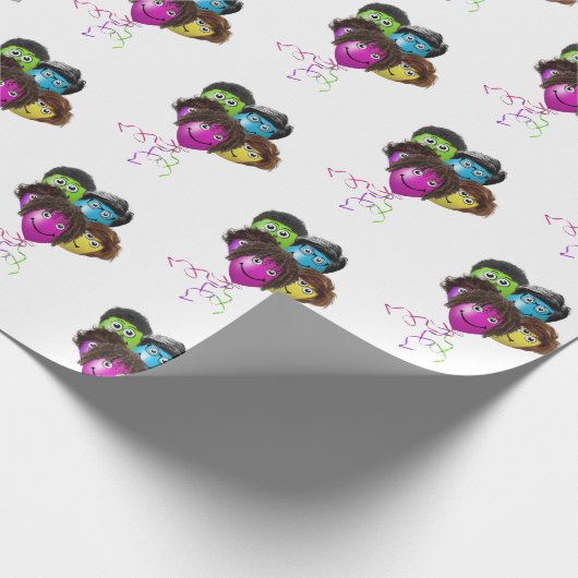 Funny People Balloon Group Geschenkpapier (Ecke)