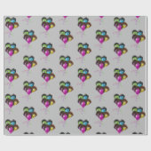 Funny People Balloon Group on Grey Geschenkpapier (Flach)