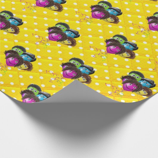 Funny People Balloon Group zu Polka Dots Geschenkpapier (Ecke)