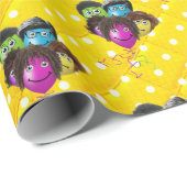 Funny People Balloon Group zu Polka Dots Geschenkpapier (Rolleneckpunkt)