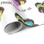 Funny People Birthday Balloons on White Geschenkpapier (Rolleneckpunkt)