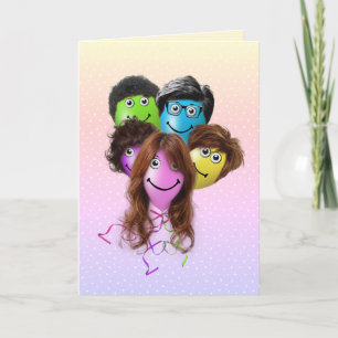 Funny People Birthday Party Balloons Karte