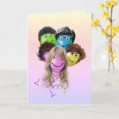 Funny People Birthday Party Balloons Karte (Gelbe Blume)