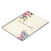 Funny People I Hass Floral Notebook Notizblock (Linke Seite)