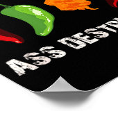 Funny Pepper Chili Head Scy Hot Foods Poster (Ecke)