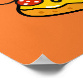 Funny pepperoni Pizza Orange bunt niedliche Kinder Poster (Ecke)