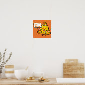 Funny pepperoni Pizza Orange bunt niedliche Kinder Poster (Küche)