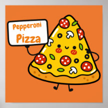 Funny pepperoni Pizza Orange bunt niedliche Kinder