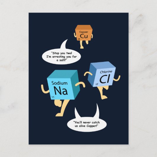 Funny Periodic Table Chemistry Gag Postkarte (Vorderseite)