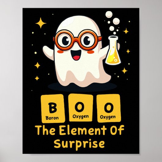 Funny Periodic Table Chemistry Ghost Nerd Boo Hall Poster (Vorne)
