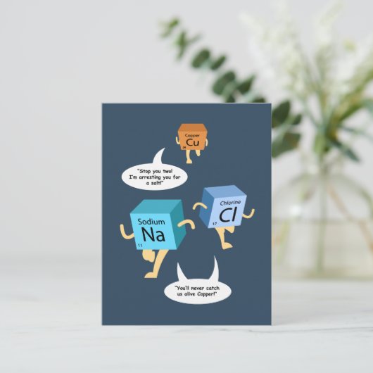 Funny Periodic Table Chemistry Spaß Birthday Gag Postkarte (Stehend Vorderseite)