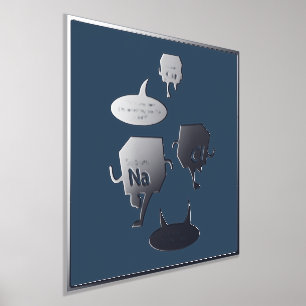 Funny Periodic Table Gag Dorm Room Silver Foliendrucke