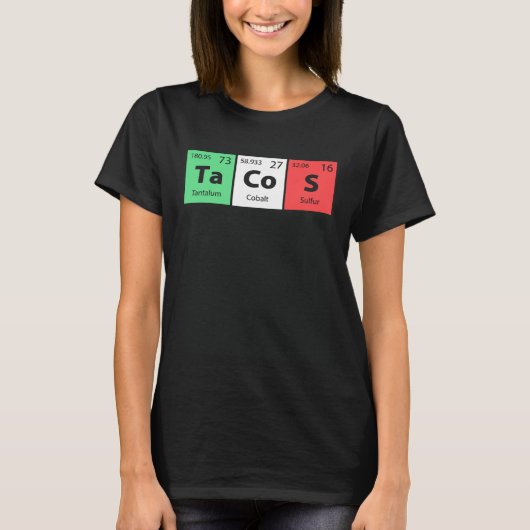 Funny Periodic Table Tacos For Cinco De Mayo Celeb T-Shirt (Vorderseite)