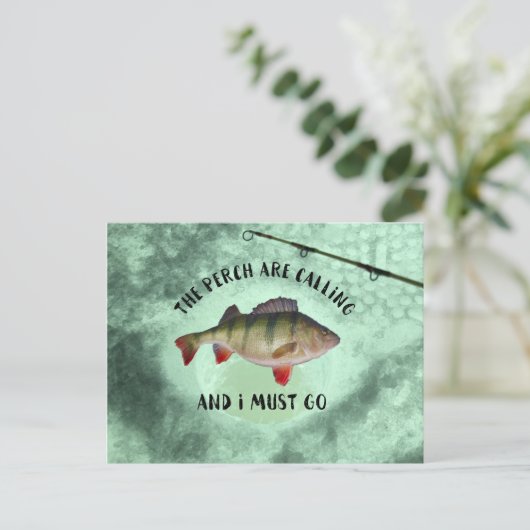 Funny Perse Fishing Zitat Postkarte (Stehend Vorderseite)