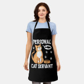 Funny Personal Cat Servant Watercolor Süße Tier Schürze (Getragen)