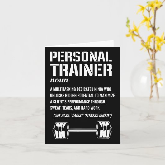 Funny Personal Trainer Definition Fitness Coach Karte (Gelbe Blume)