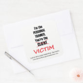 Funny Personal Trainer Fitness Gym Business Quadratischer Aufkleber (Umschlag)