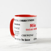 Funny Personalisable Pet Peeves Hates Swear Words Tasse (Vorderseite Links)