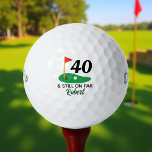 Funny Personalisiert 40. Geburtstagsgeschenk für G Golfball<br><div class="desc">Das perfekte 40. Geschenk für Ihren golfbesessenen Ehemann,  Bruder oder Kumpel! Enthält anpassbaren Text "Fore-tee & Still on Par". Fügen Sie einen Namen oder einen Witz für eine persönliche Touch hinzu. Ideal für Golfer,  die sich weigern,  langsamer zu werden!</div>