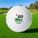 Funny Personalisiert 60. Geburtstagsgeschenk für G Golfball<br><div class="desc">Feiern Sie 60 Jahre im Stil mit diesem anpassbaren Golfball-Design! Enthält den spielerischen '60 & Still on Par' Text,  der mit Namen oder Text personalisiert werden kann. Perfekt für Golfspieler,  die diesen Meilenstein von ihrem Geburtstag erreichen - sei es für Altersvorsorge,  Golf liebende Väter oder Turnierpreise."</div>