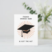 Funny Personalisiert Abschluss Ankündigungspostkarte (Stehend Vorderseite)