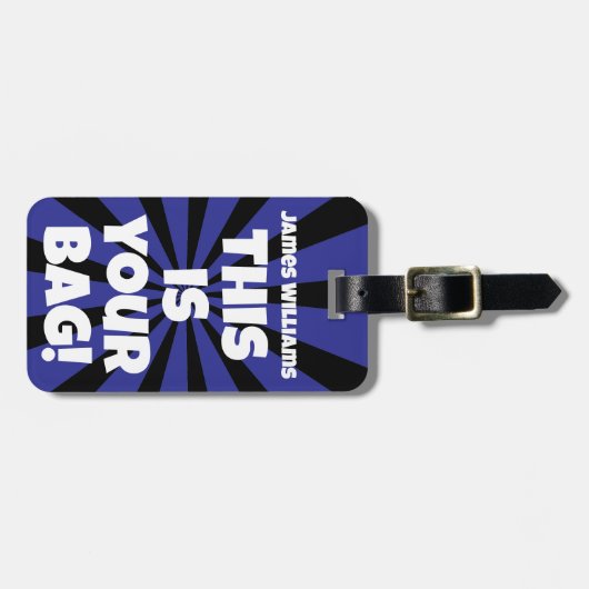 Funny Personalisiert Bag Achtung Blue Reise Gepäckanhänger (Vorderseite horizontal)