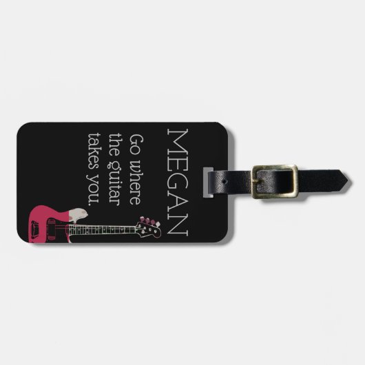 Funny Personalisiert Bag Aufmerksamkeit für Gitarr Gepäckanhänger (Vorderseite horizontal)