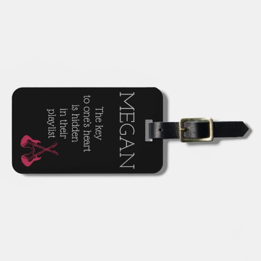 Funny Personalisiert Bag Aufmerksamkeit für Gitarr Gepäckanhänger (Vorderseite horizontal)