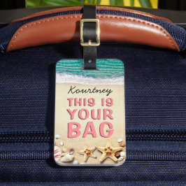 Funny Personalisiert Beach Summer Bag Achtung Gepäckanhänger