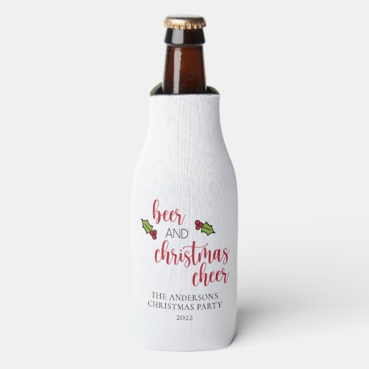 Funny Personalisiert Beer und Weihnachtsmann Flaschenkühler (Flaschenvorderseite)