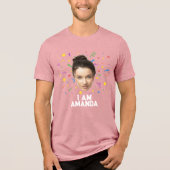 Funny Personalisiert Birthday Party Custom Foto Tri-Blend Shirt (Vorderseite)