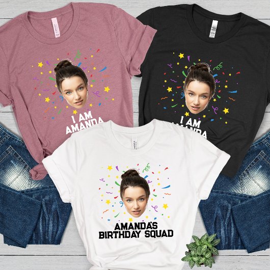 Funny Personalisiert Birthday Party Custom Foto Tri-Blend Shirt