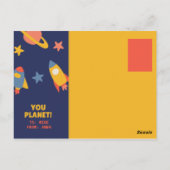 Funny Personalisiert - Blue Illustriert Planet Postkarte (Rückseite)