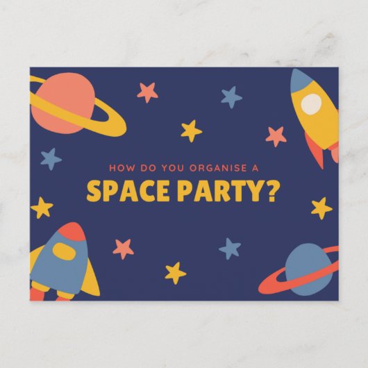 Funny Personalisiert - Blue Illustriert Planet Postkarte (Vorderseite)