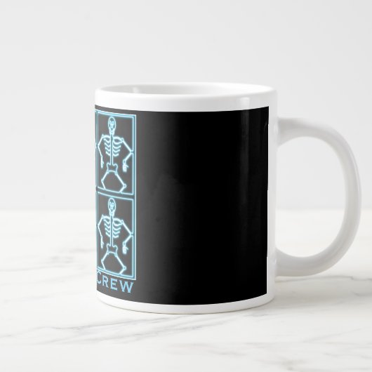 Funny Personalisiert Blue "Skeleton Crew" Jumbo-Tasse (Rechts)