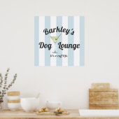 Funny Personalisiert Blue Strip Dog Lounge Poster (Küche)