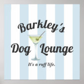 Funny Personalisiert Blue Strip Dog Lounge Poster (Vorne)