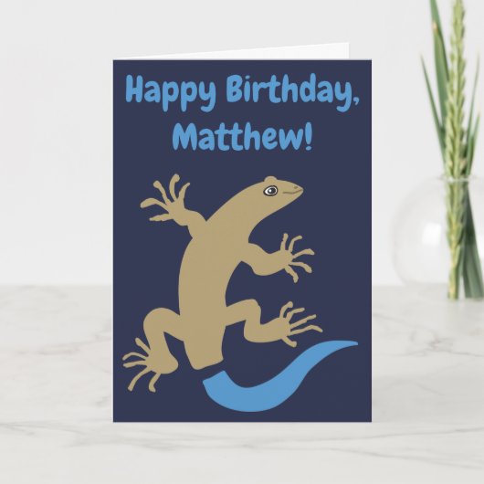 Funny Personalisiert Blue Tail Skink Birthday Card Karte (Vorderseite)