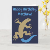 Funny Personalisiert Blue Tail Skink Birthday Card Karte (Gelbe Blume)
